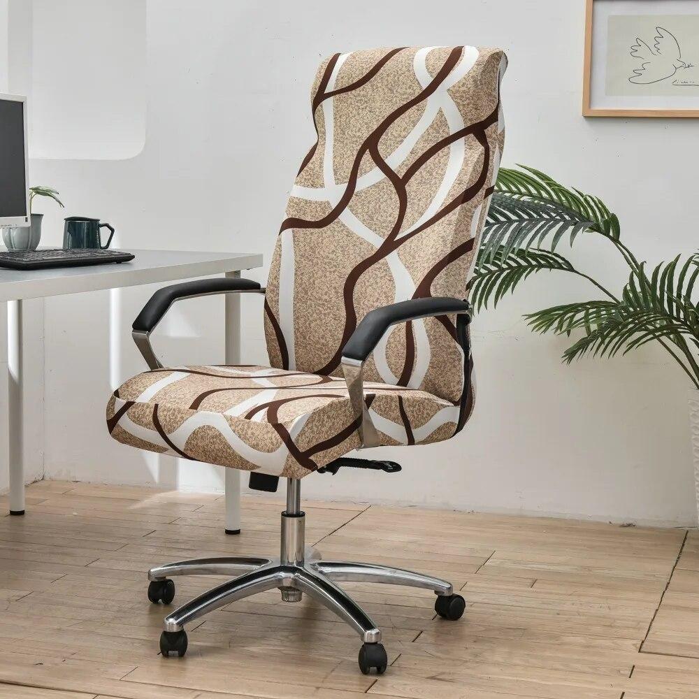 Elastic Computer Office Chair Cover Floral Printed Anti-dirty Rotating Stretch Gaming Desk Seat Chair Slipcover for Armchair