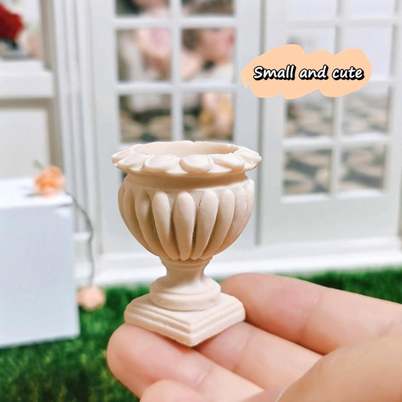 1:12 Vaso da Fiori Miniatura per Casa delle Bambole Colonna Romana Mini Colonna di Fiori Vasi da Fiori Giardino Esterno Piante in Vaso Modello Decor Giocattolo