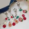 Handmade Beaded Phone Chain Camera Bag Charm Christmas Themed Pendant Keychain Stylish Women Backpack Decoration