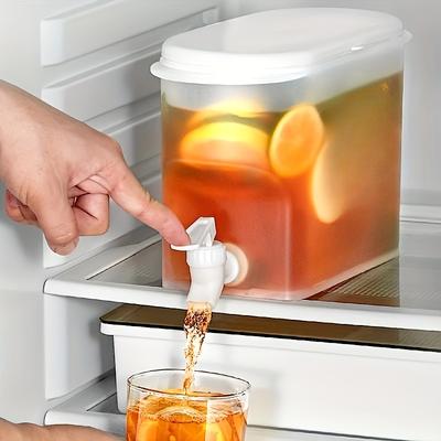 1pc Large Capacity Beverage Dispenser with Spigot Tap - BPA-Free Plastic Cold Kettle for Fridge Storage, Outdoor,Camping & Parties - Leak-Proof Design