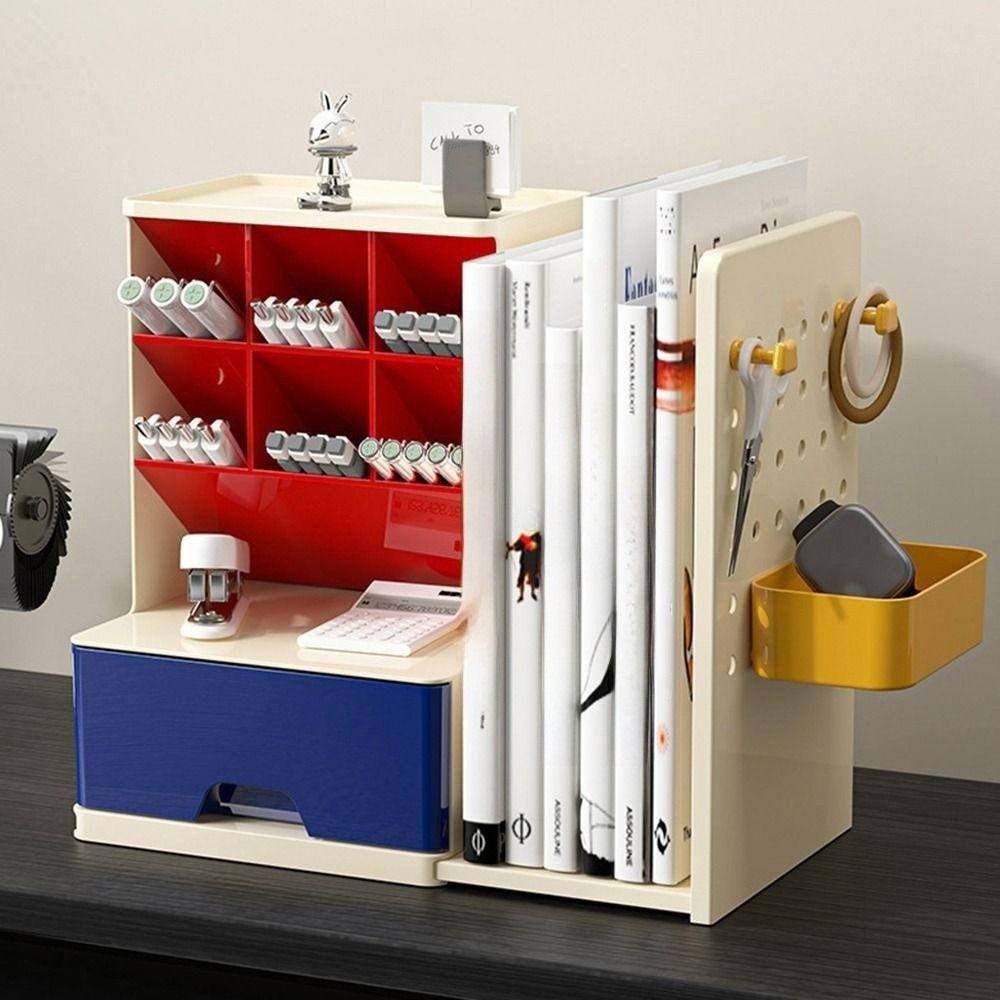 Large-Capacity Desktop Pen Holder Oblique Design Book Storage Rack Durable Desk Organizer  Home