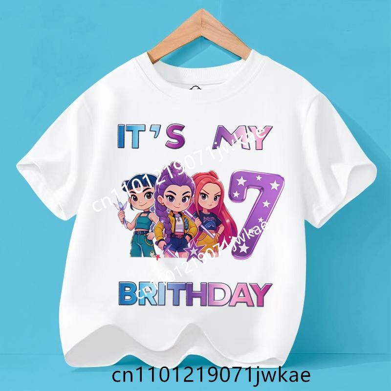 

Kpop Охотники на демонов Номер 3-9 Футболка Каваи Руми Топы на день рождения Вечериночная одежда Девочки Футболка Лето Короткий рукав Детская одежда Бутик 120