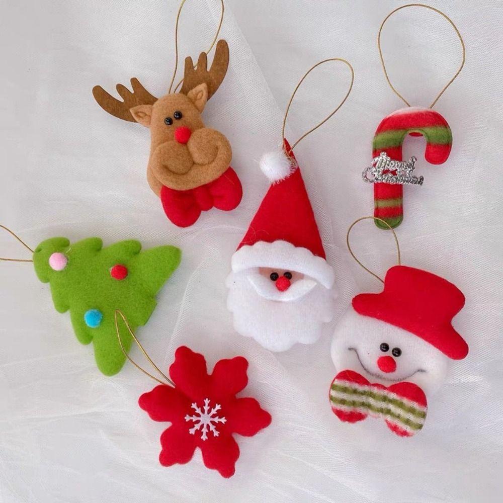 Cute Santa Claus Cartoon Fabric Pendant Snowman Nordic Style Xmas Tree Decor Mini Exquisite Christmas Hanging Ornament Festival