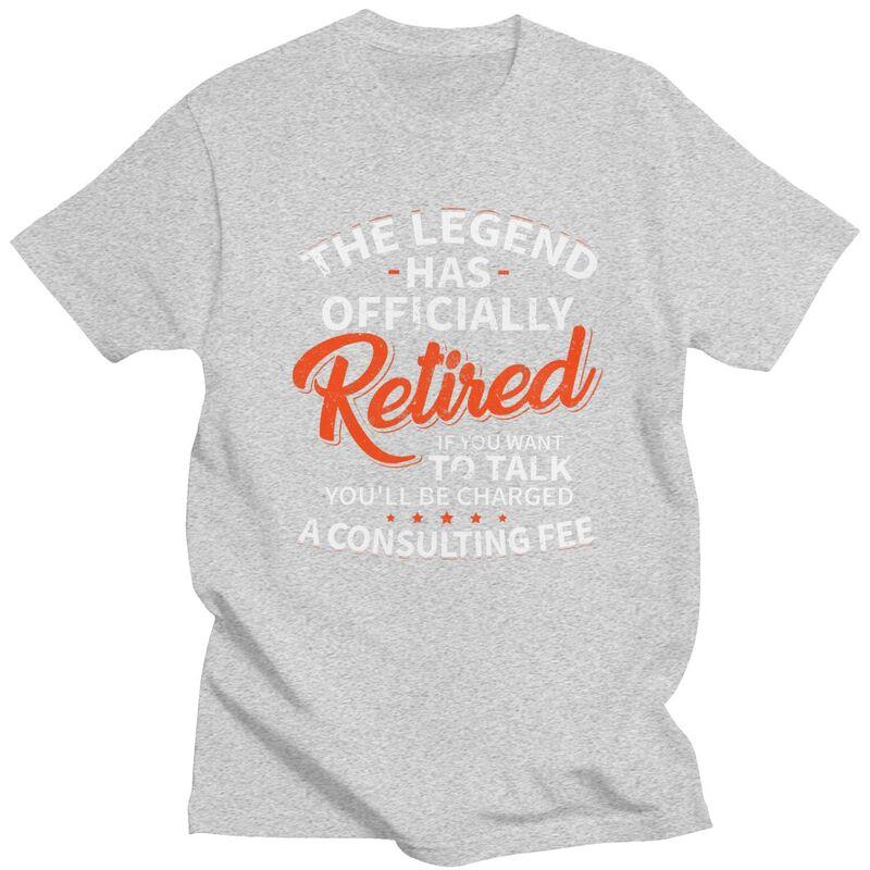 The Legend Has Retired Officer Officially Retirement T Shirt for Men Tshirts Short Sleeve Tee Shirt Slim Fit Clothing