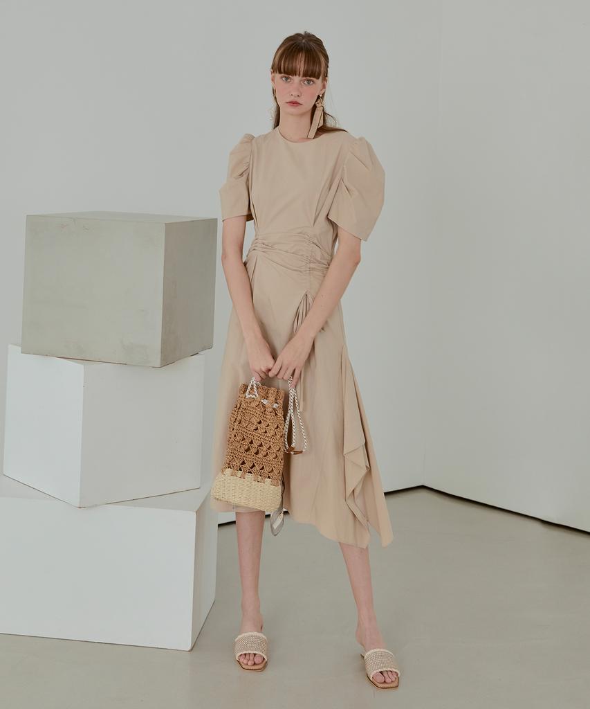 ETMON Pintuck String Dress, Beige