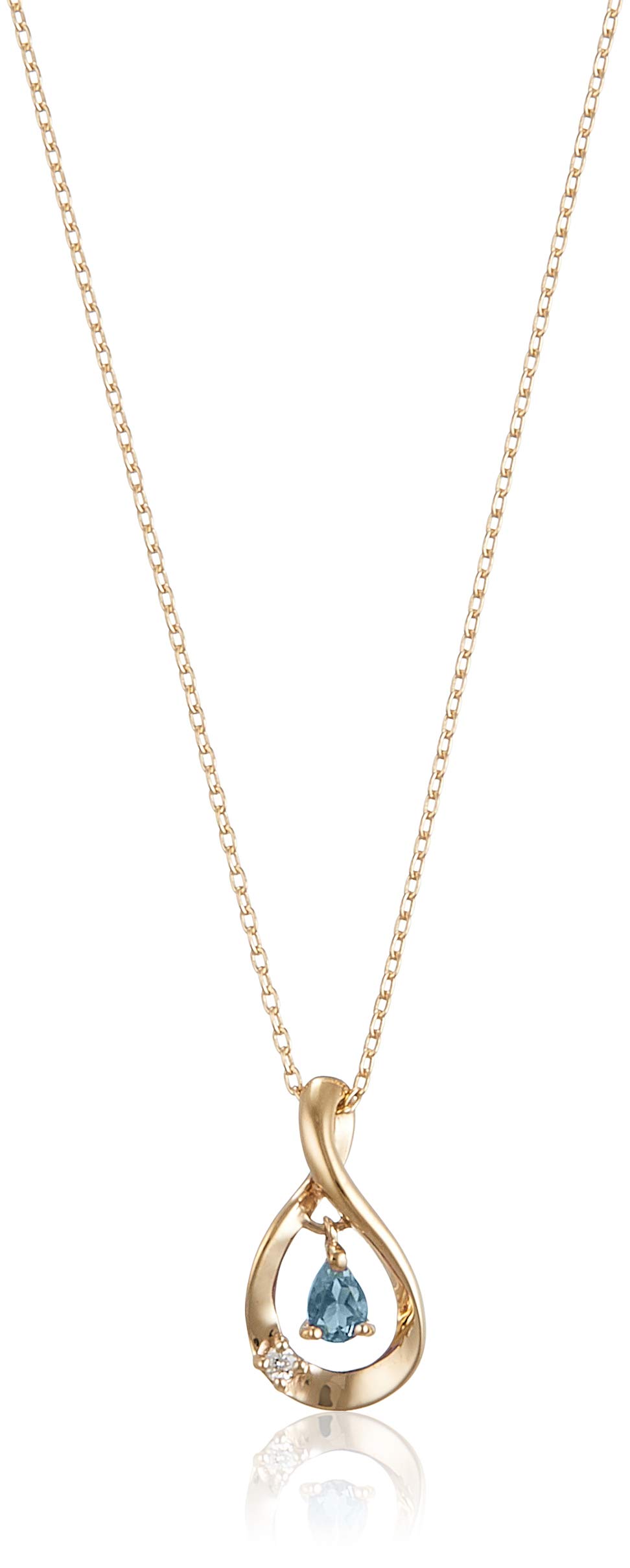 

WISP K10 yellow gold birthday pendant aquamarine FPCWP 21666 necklace,