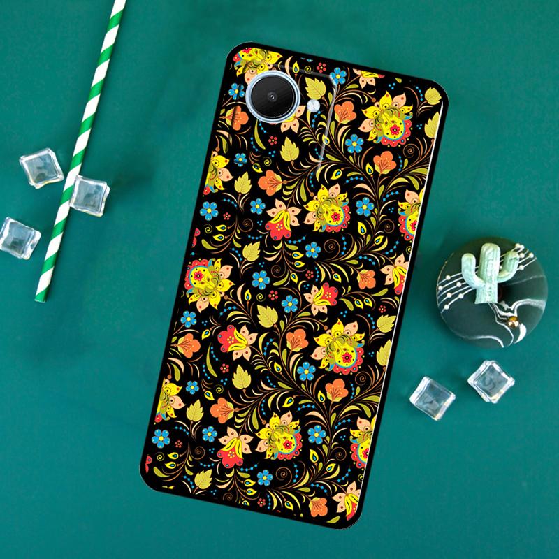 Russian Scarf Floral For Realme 15 14 13 12 11 10 Pro Plus C65 C67 C63 C61 C55 C51 C53 C35 C75 GT6 GT7 Pro Case