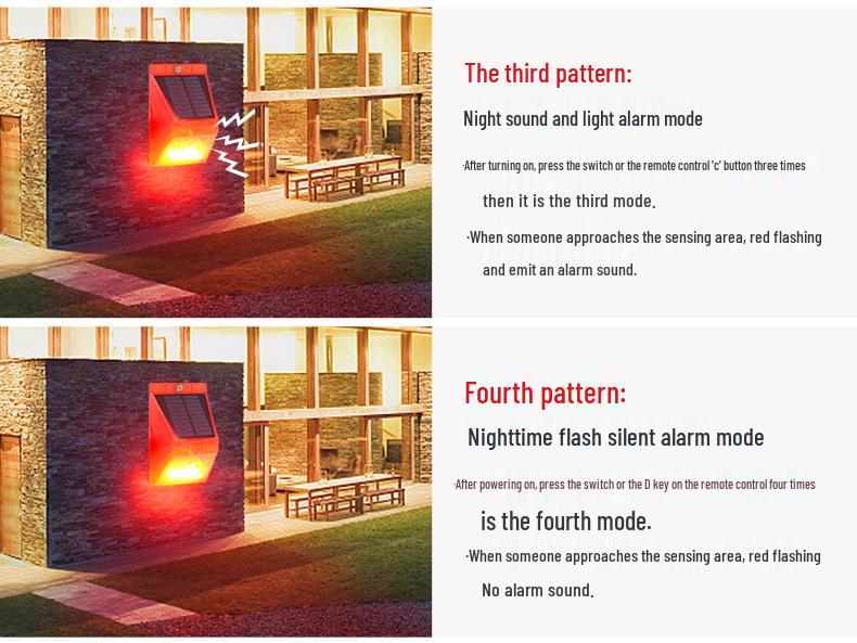 Solar Dual-Function Alarm Light: Motion-Sensing Siren & Anti-Theft Protection