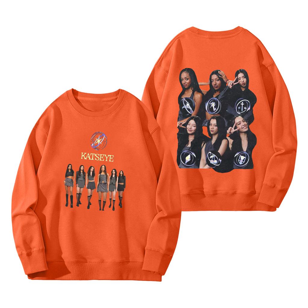 Women's Fashion Long Sleeve Print Round Neck Loose Pullover Sweater Top