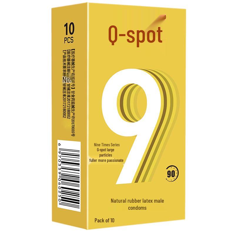 Q-point Ultra-dünne Hyaluronsäure 001 Langanhaltende Körnchen-Kondome - Original, Sicher, Bare Entry