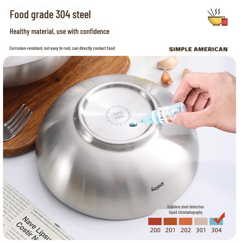 ZISIZ 304 Stainless Steel Japanese Double-Layer Ramen Bowl