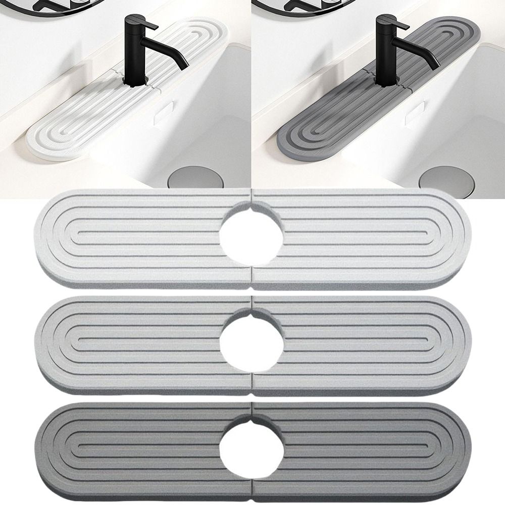 1Pairs Diatomite Stone Faucet Mat Super Absorbent Drainage Mat Durable Drying Mats  for Kitchen Sink