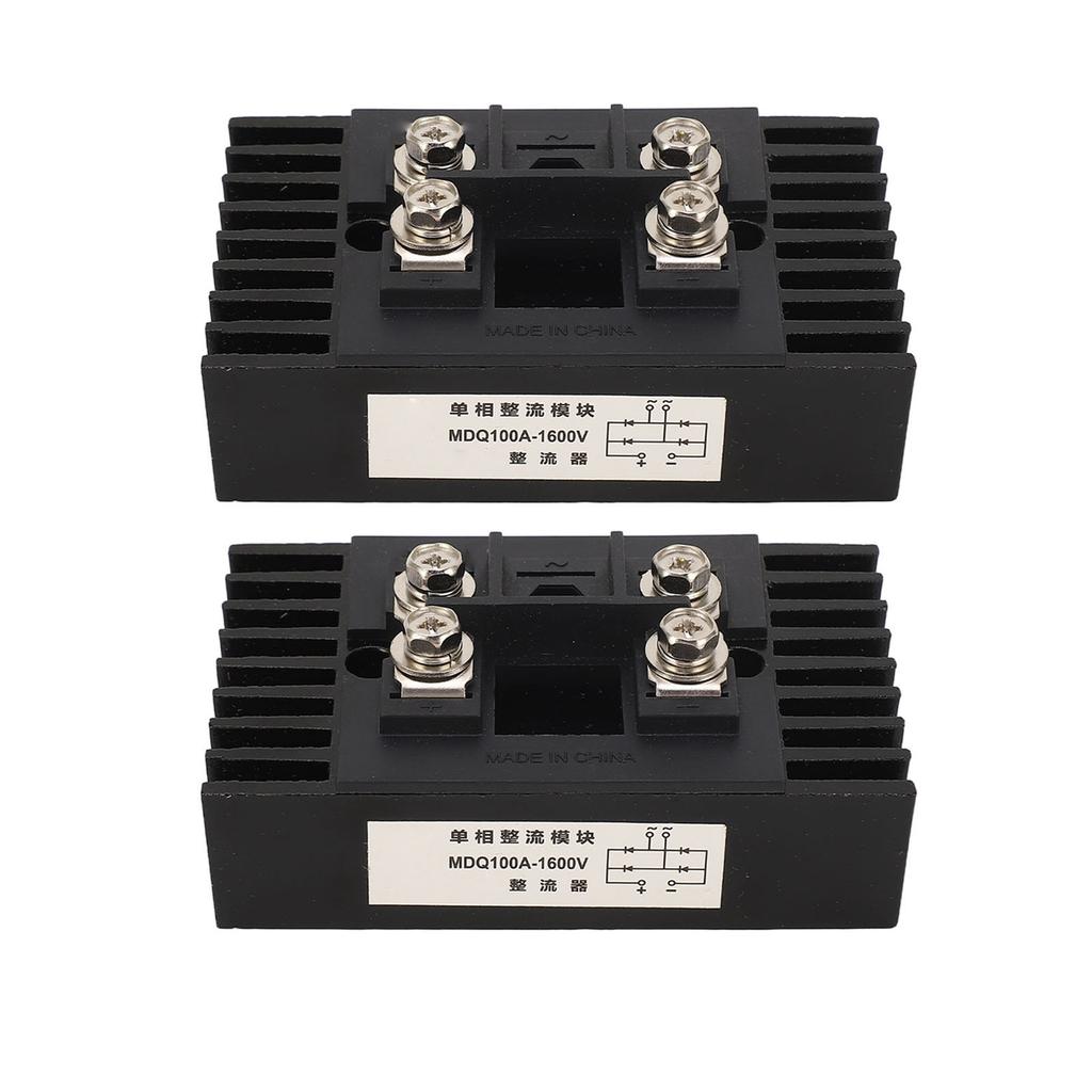 2Pcs Single Phase Bridge Rectifier 100A 1600V 4 Terminals Current Conversion Module Waterproof
