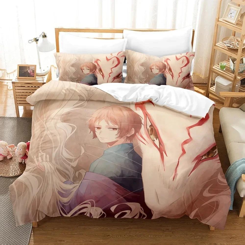 Natsume's Book of Friends Anime 3D Duvet Cover Bedding Set Polyester Pillowcases Quilt Cover Home Decor Gift Twin King Queen