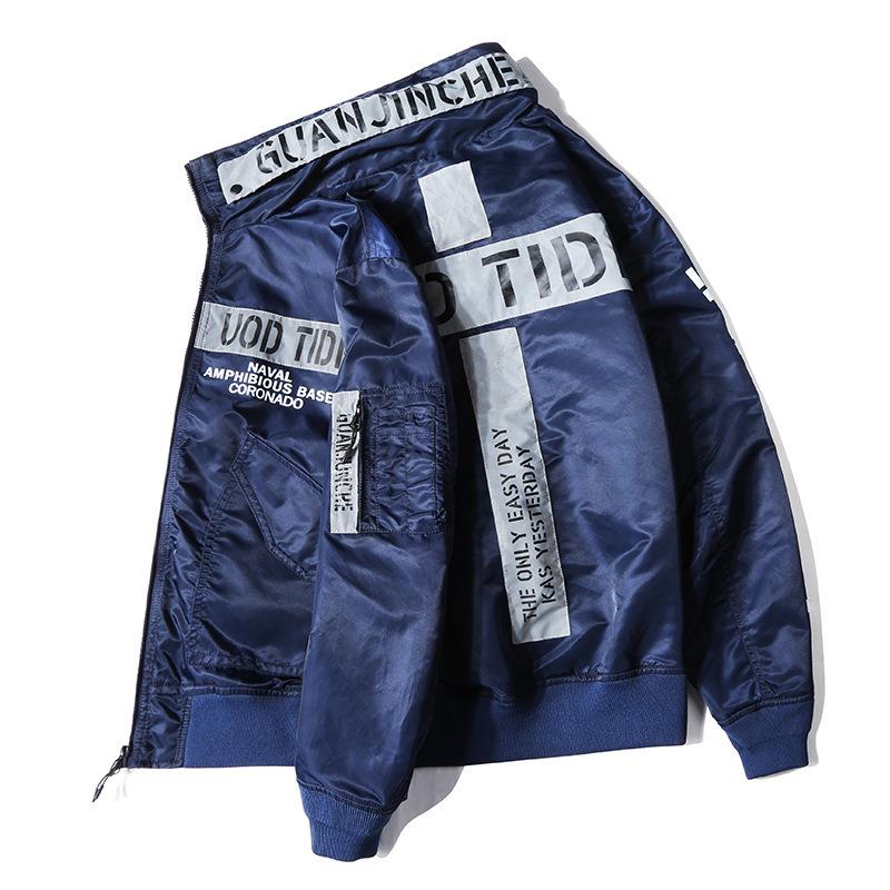 New men's casual large size loose jacket Korean style work wear men's jacket trendy men's flight suit