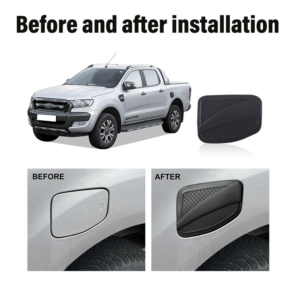 Für Ford Ranger T6 T8 2012-2025 Außen Kraftstofftank Öl Gas Abdeckung Mattschwarz ABS Tür Einfüllklappe Kappe Zubehör Wildtrak XLT