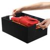Sturdy Fabric Storage Bin With Reinforced Bottom Wooden Handles for Bedroom Office