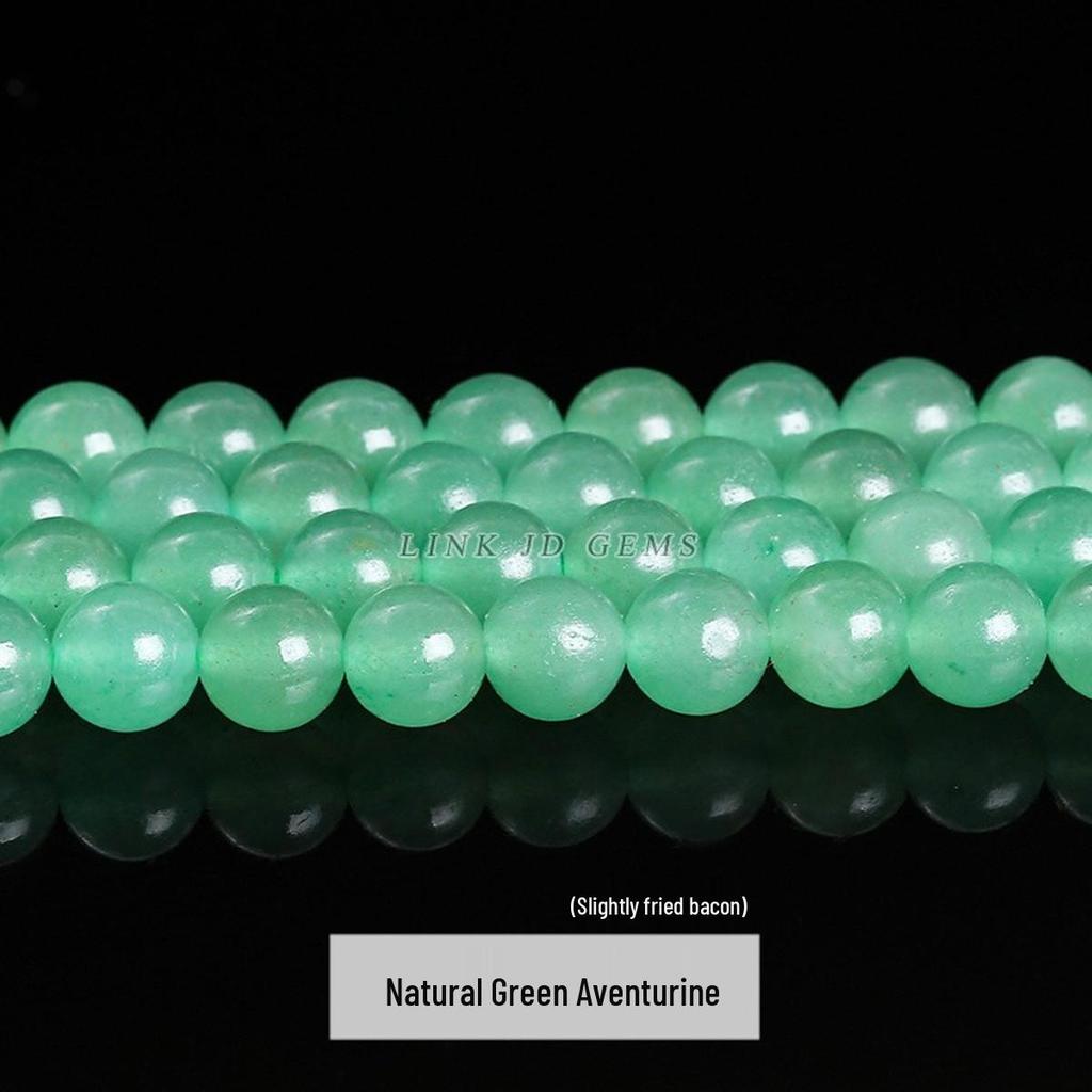 Jing Suo Naturalne Zielone Jadeitowe Okrągłe Koraliki do Tworzenia Biżuterii i Bransoletek DIY