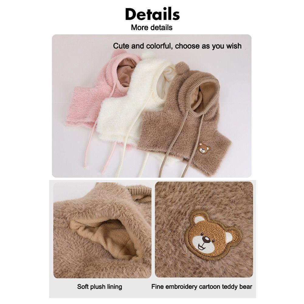 Shawl Pullover Cap Coldproof Kids Balaclava Hats Cute Children's Knitted Cap  Autumn Winter