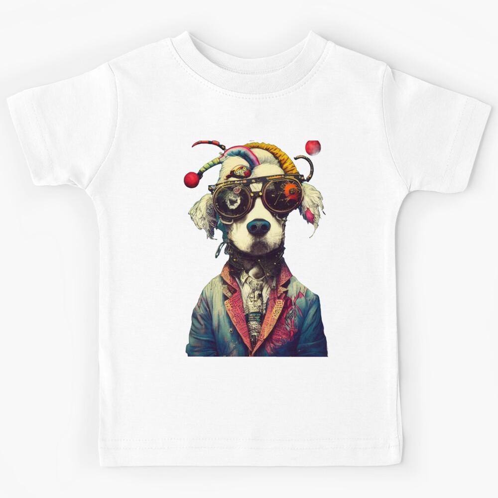 Punk Rock Pop Graffiti Dog Animal Kids T-Shirt 100