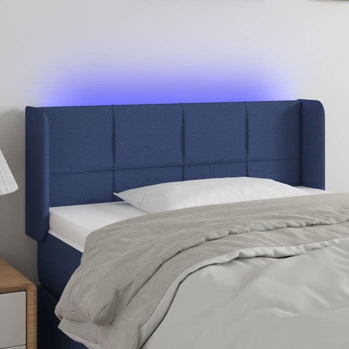 VidaXL Tête de Lit à LED Meuble de Chambre à Coucher Accessoire de Lit Simple Tête de Cadre de Lit Intérieur Bleu 3123224