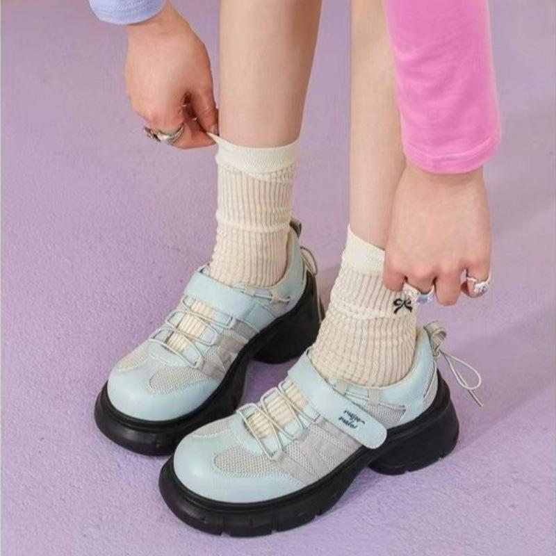 Masoism 2025 summer new fashion versatile single shoes mesh breathable casual shoes heightening platform shoes women