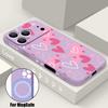 For iPhone 17 Pro Max Case Luxury Love Hearts Pattern Magnetic For Magsafe Soft Cover For iPhone 16 15 14 13 Pro Max 17E 16E