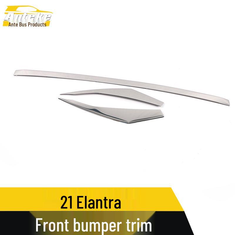 21 Elantra Front Bumper Trim Lip Grille Anti-Scratch Bright Strip Upgrade