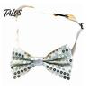 Adult Child Formal Wear Sparkly Sequin Bow Tie, Adjustable Glitter Necktie for Men, Shining Magic Show Tie Shiny Pre-Tied Neck Ties Banquet, Carnival