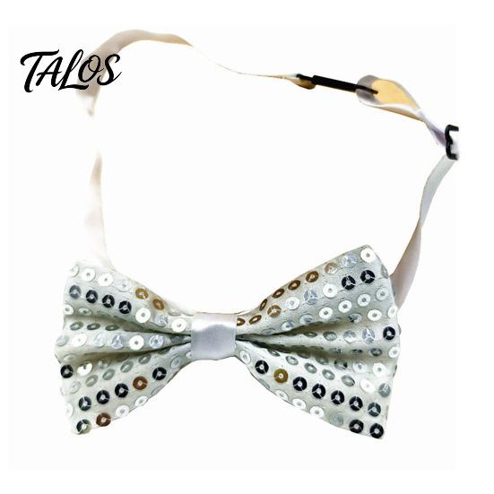 Adult Child Formal Wear Sparkly Sequin Bow Tie, Adjustable Glitter Necktie for Men, Shining Magic Show Tie Shiny Pre-Tied Neck Ties Banquet, Carnival