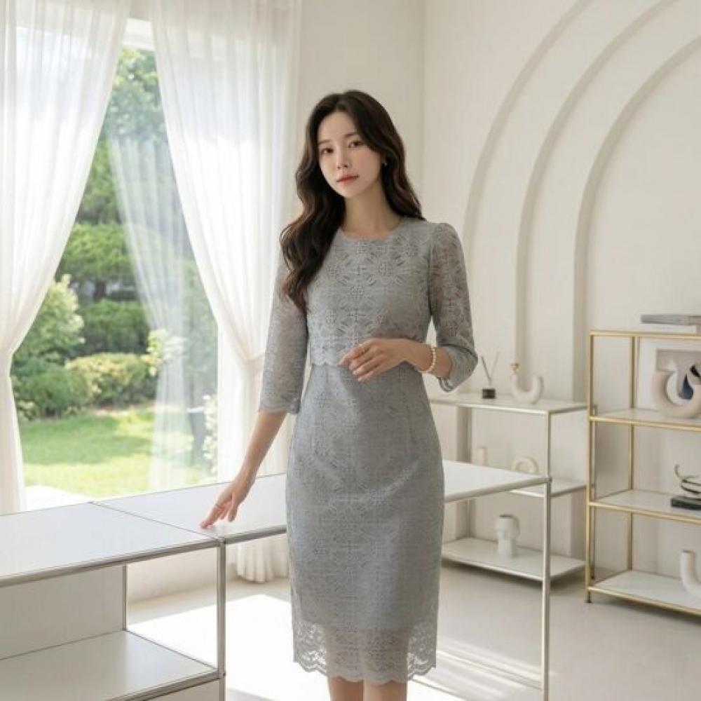 Style Latte H Line Midi Dress Formal Dress