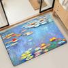Felpudo de Puerta Alfombra de Piso Decorativa Versátil de Franela Secado Rápido Absorbente Suela Antideslizante Microfibra de Baño Pintura al Óleo Lotus M-Monet