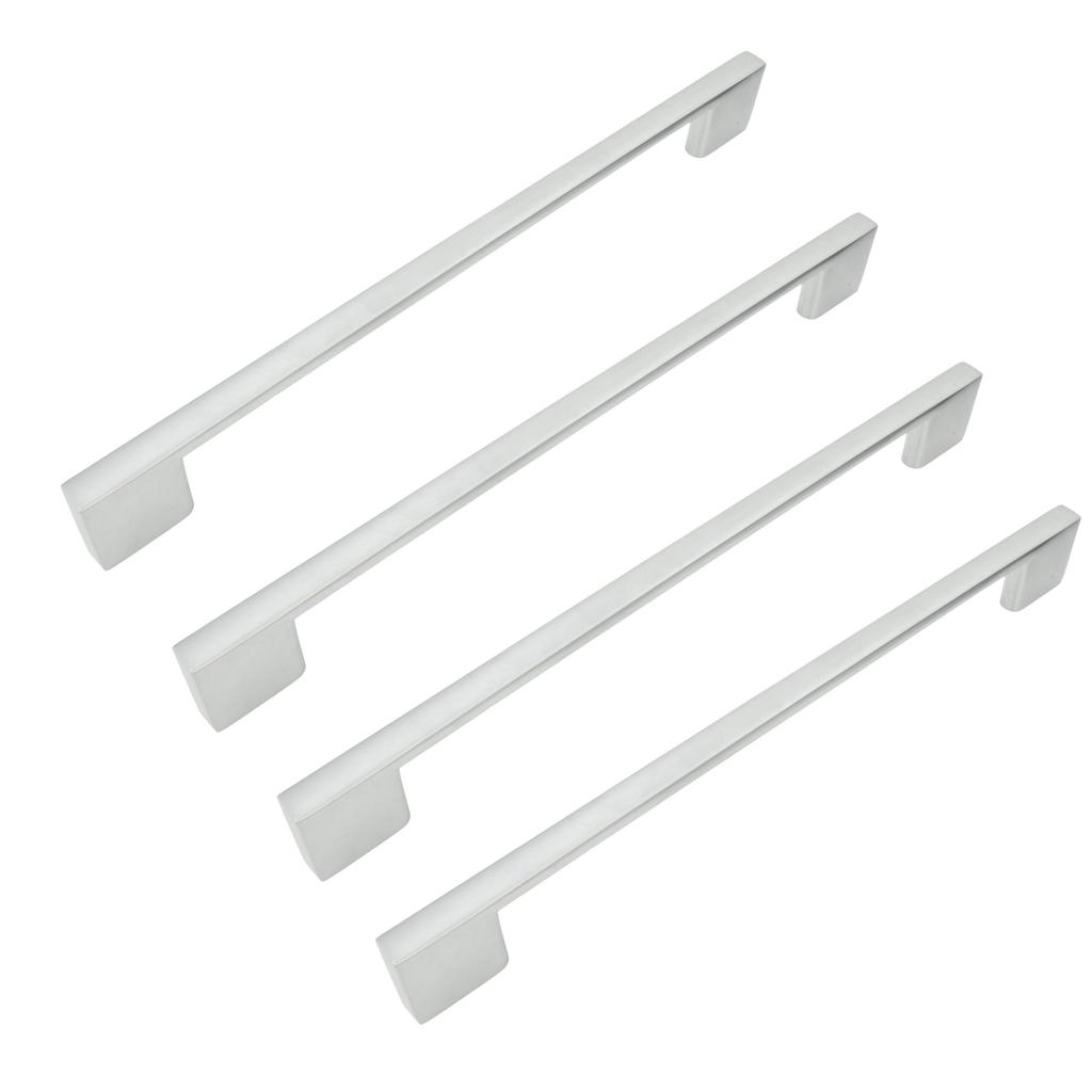 4 X Silver Furniture Handle 256 Mm Metal