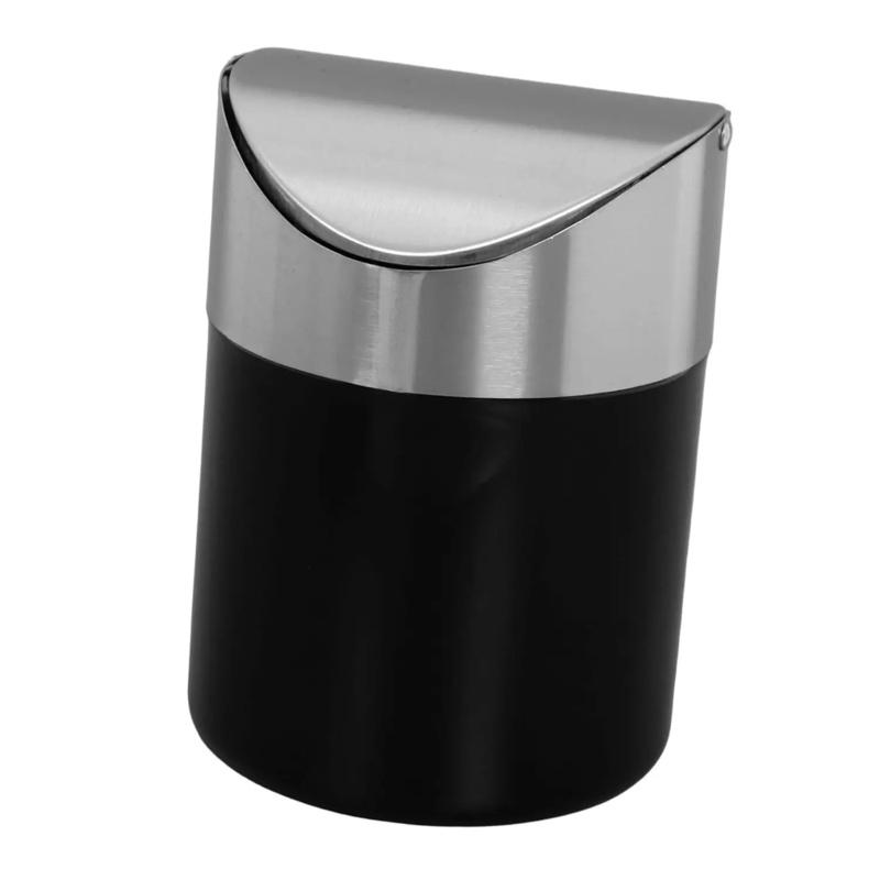 Mini Trash Can with Lid, Garbage Bin Brushed Stainless Steel Desk Trash Can for Bathroom, Office, Kitchen, Coffee Table
