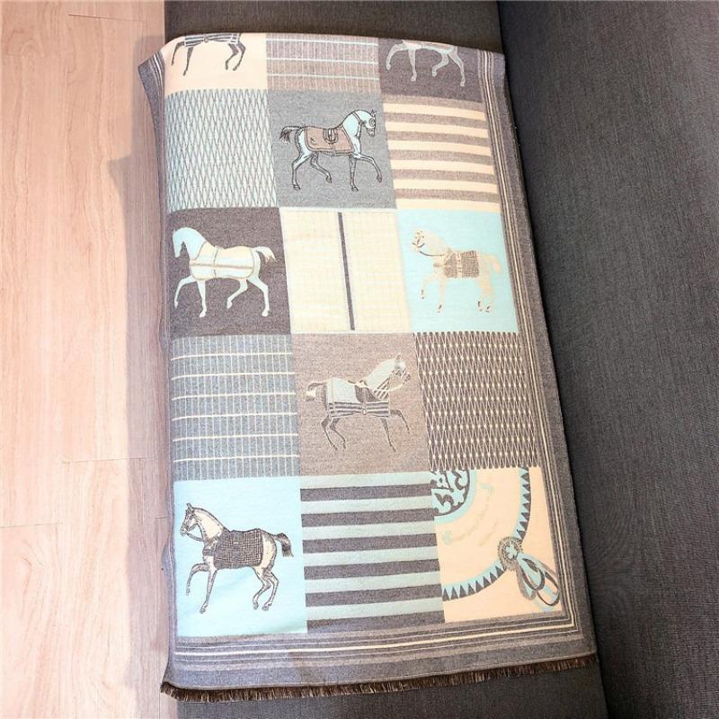 0G thickened version retro bird scarf women's winter high-end warm scarf imitation cashmere shawl