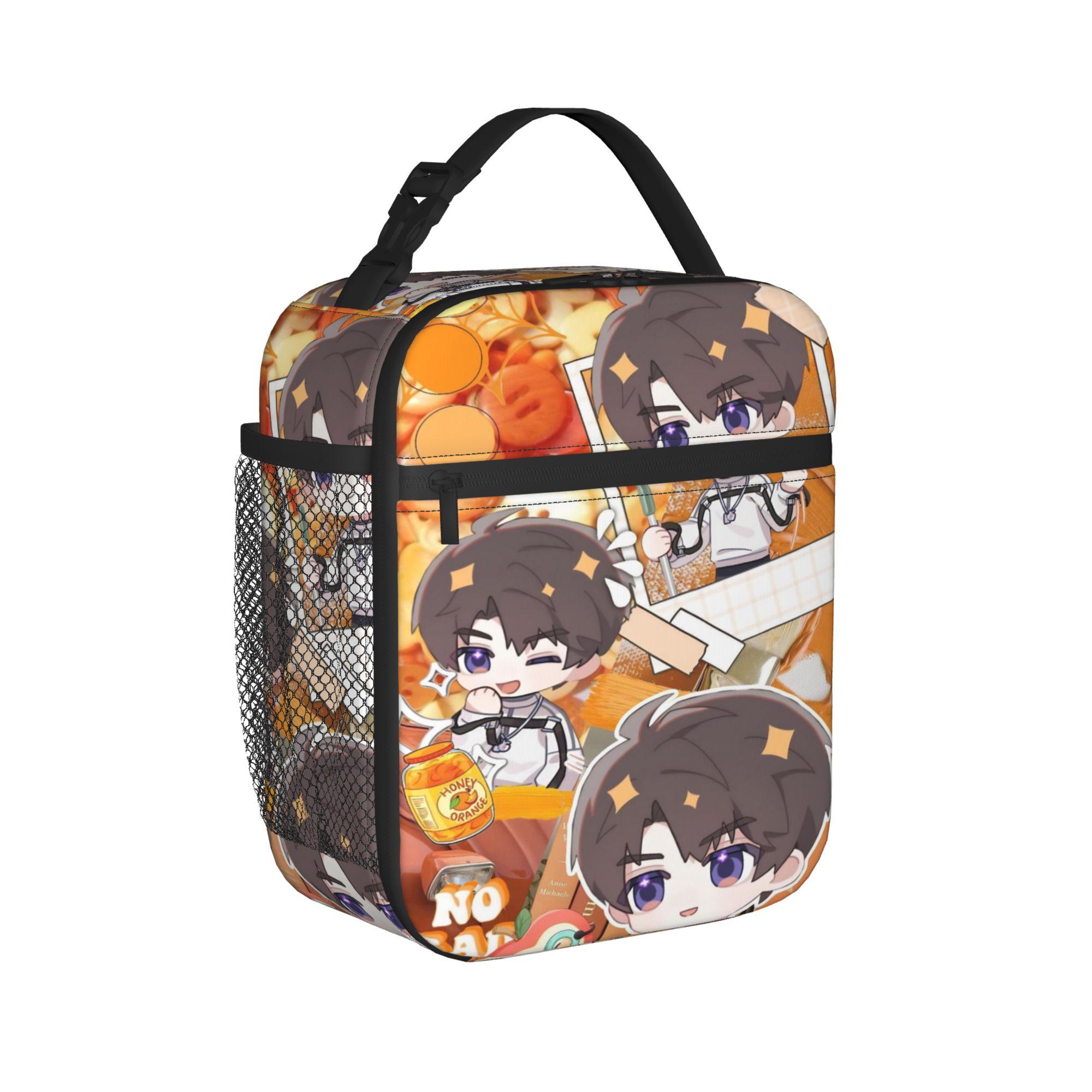 Caleb Chibi Insulated Lunch Bags Love and Deepspace Game Meal Container Cooler Bag Tote Lunch Box Beach  Outdoor Food Handbags One Size