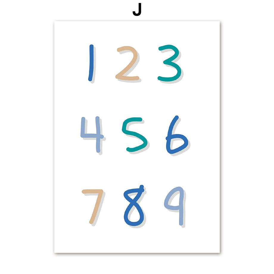 

Кран Экскаватор Трактор Грузовик Алфавит Цифры Плакаты и принты Холст Картина Скандинавское настенное искусство Картины Детская комната Домашний декор 30X40cm No Frame