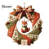 DIY Patchwork Craft Supplies Wreath Kit, Christmas Sewing Seasonal Patterns, Farmhouse Style Crafts Fabric Kit for Adults, Front Door Wall Decor