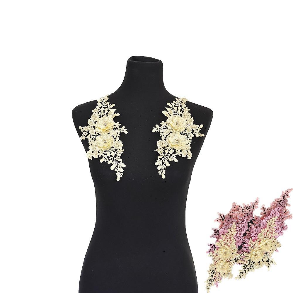 Diy Sewing Handmade Beaded Lace Corsage Embroidery Clothing Accessories Cheongsam Dress Performance Clothes