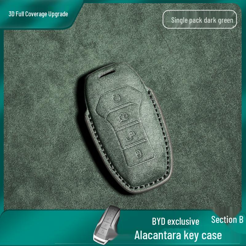 BYD Car Key Suede Case for Tang DMI, Han EV, Dolphin, Seal, Song PLUS, Yuan DMP Models