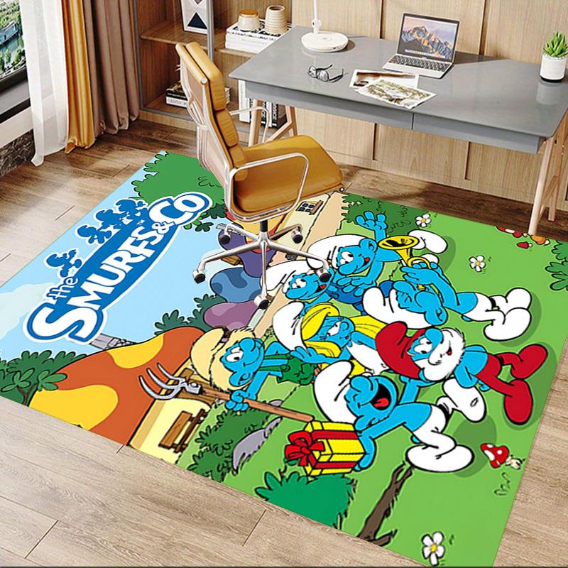 1pc Smurfs Colorful Carpet for Playroom Bedroom Living Room Sofa Home Decor,kids Game Area Rug Non-slip Floor Mat Y72390