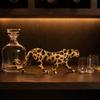 Decorative Leopard Figurine Handmanually Colored Feline Statue Textured Finish Animal