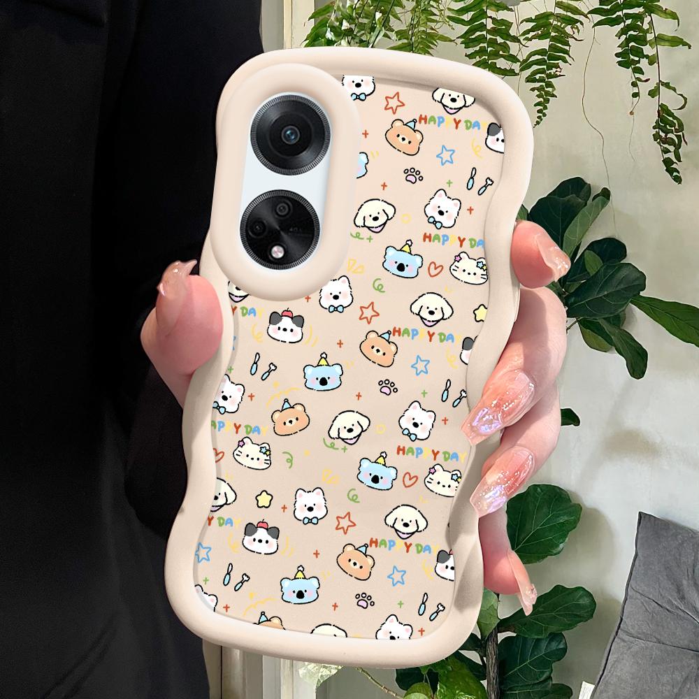 

Окрашенный узор Big Wave Edge Мягкий силиконовый материал Macaron чехол для телефона противоударный защитный резиновый чехол для OPPO Reno Realme OPPO A5 2020