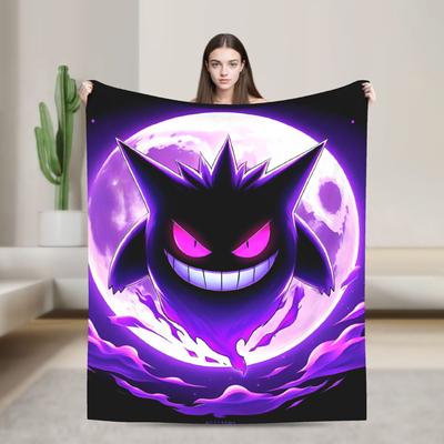 Gengar Cartoon Blanket Super Warm Street Trend Plush Throw Blanket For Home Decor Decorative Flannel Bedspread Bed Cover