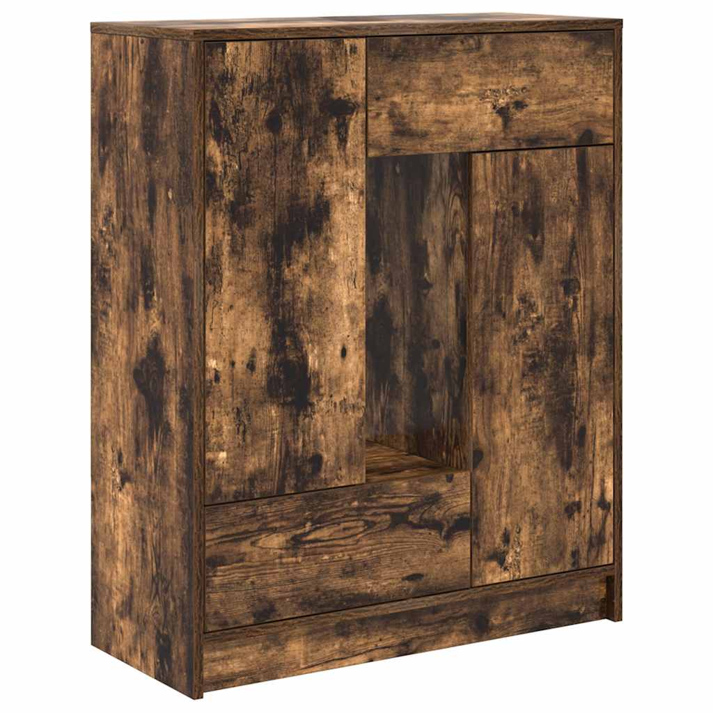 Sideboard with Drawers and Doors Smoked Oak 73 x 31 x 90 cm
