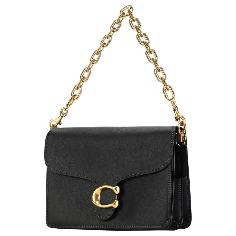 Coach Tabby 30 Gold Metal Logo Cowhide Shoulder Bag Large Women's Black