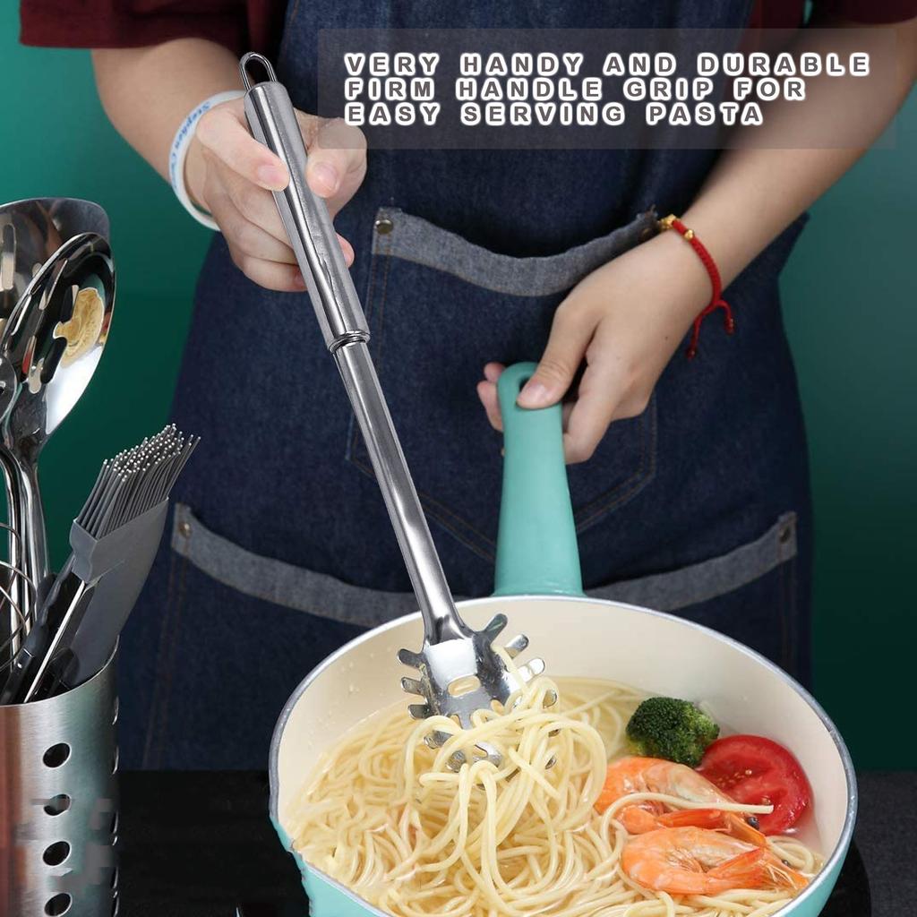 1PC Spoon Multifunctional Pasta Spoon Food Strainers Stainless Steel Spaghetti Server Pasta Colander Ladle Noodle Strainer Tool