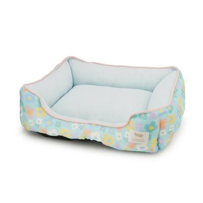 Petpro Homey Square Bed, Flower Pattern, Medium, Blue