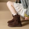 Fashion CRLAYDK Retro Women's Ankle Fold Boots Stylish Casual Bohemia Ladies Walking Outdoor Combat Bootie Suede Tassel Dress Shoes