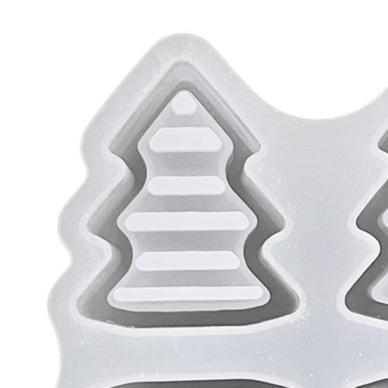 Christmas Tree Light Silicone Mold Handmade Xmas Tree Lamp Ornament Mold 4 Cavities Tree Crafts Epoxy Resin Gypsum Cement Casting Mold